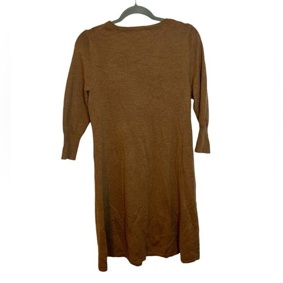 Land’s End Merino Wool 3/4 Sleeve Sweater Dress - Picture 2 of 4